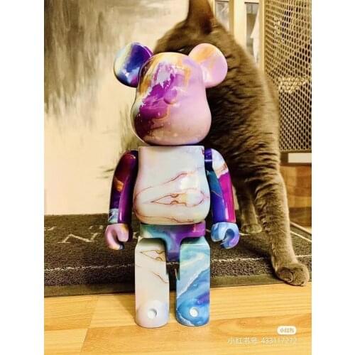 Bearbrick 1000% Bear Brickly 70cm Water Ripple Action Figure Bear Block Van Gogh Sunflower Tide Play Ornaments