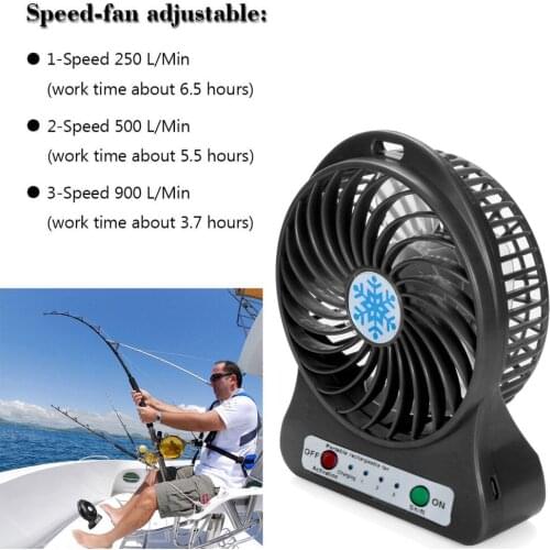 Fan Cooling Free Shipping Portable Rechargeable LED Light Fan Air Cooler Mini Desk USB 18650 Fan Cooling Home Air Conditioner