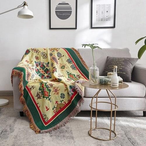Bohemian Tassel Sofa Blanket Throw Blanket Sofa Home Decor Ethnic Wind Creative Couch Cover Air Conditioning Travel Blankets