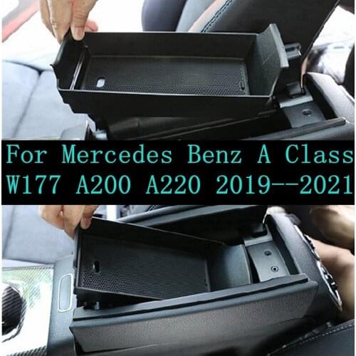 Central Multifunction Storage Box Phone Tray Accessory Cover Kit Fit For Mercedes Benz A Class W177 A200 A220 2019 2020 2021
