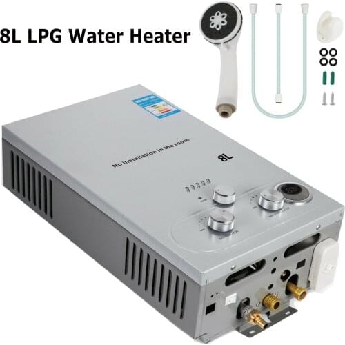 8L Digital Gas Water Heater Fashionable Propane LPG Efficient Energy Saving On-demand Tankless Water Heater Automatic Protection