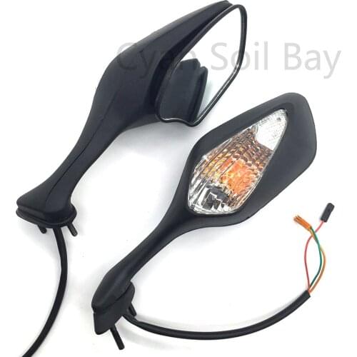 For Suzuki GSXR1000 2010-2016 Motobike Cafe Racer Rear View Mirrors Motorcycle LED Turn Signal Rearview Side Mirror
