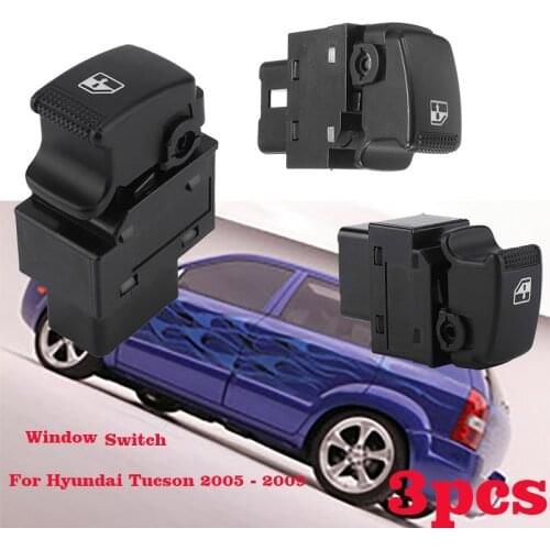 3 PCS Car Electrical Window Glass Control Switch Button Front Right Rear Left Right 93580-2E000 For Hyundai Tucson 2005 - 2009