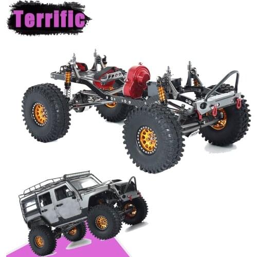 All Metal Frame Chassis Kit 312mm Wheelbase with 1.9 Beadlock Wheels Tires Bumper for 1/10 RC Crawler SCX10 Rock Off Road Truck