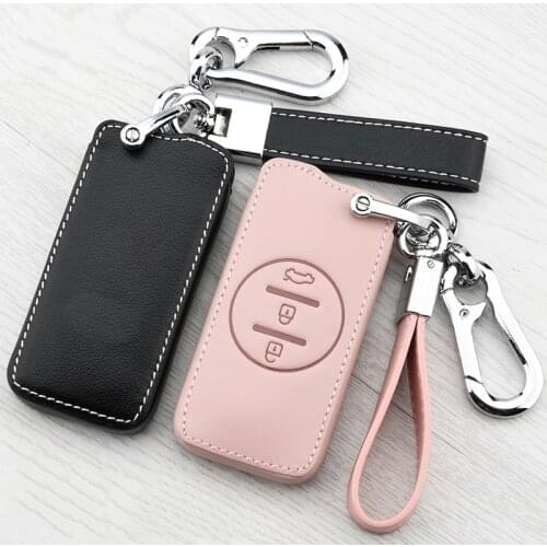 Leather Car Key Cover Case For Chery Tiggo 8 Arrizo 5 Pro GX 5X EQ7 Chery Tiggo 7Pro 2020 Keychain Protective Shell Accessories