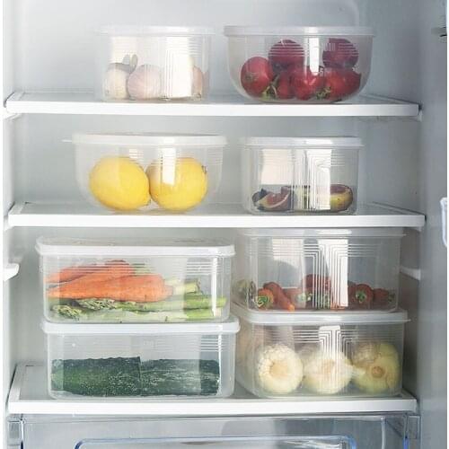 Kitchen Fridge Organizer Home Supplies Plastic Box Food Storage Container Refrigerator Transparent Storage Household Items