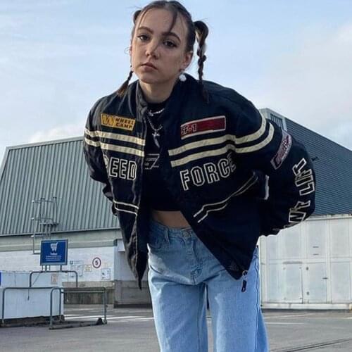 B-TOTO American Retro Black Motorcycle Jacket Trendy Cool Ins Female Street Spring And Autumn Baseball Uniform 2021 New