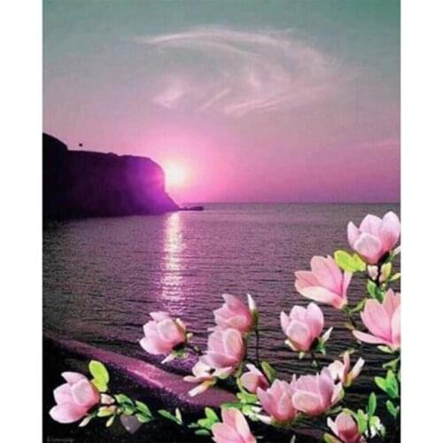 Square/Round Diamond Painting Sea View Cross Stitch Flower Rhinestone Mosaic Kits Gift 5D DIY Diamond Embroidery Scenery Sea H73