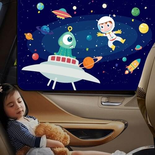 Car Cartoon Magnetic Car Cover Sunshade Curtain Window Sun Visor Protector for Baby Children Universal Cute