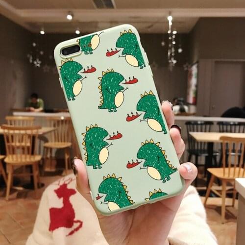 Cute dinosaur Liquid Silicone Phone Case for iPhone 12 11 Pro Max XR XS X Soft Candy Cover for iPhone 6 6S 7 8 Plus SE 2020Cases