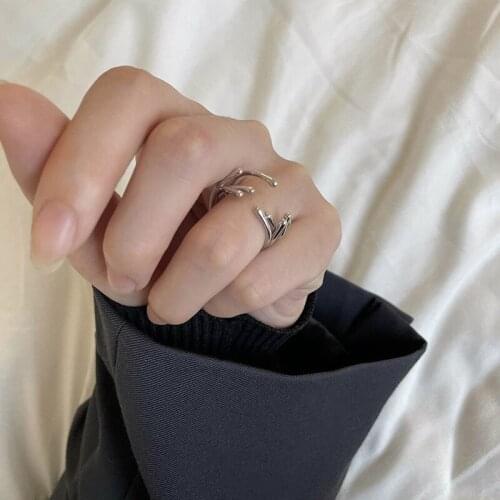 Multi-layer Irregular Line Rings For Women Opening Adjustable Fashion Korean Trendy Hot Girlfriend Student Gift Jewelry BOYULIGE