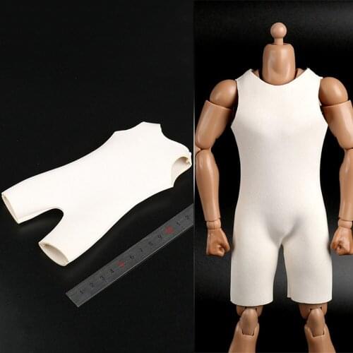 White Color 1/6 Male Soldier Figure Accessory Tight Bottoming Vest Fattening Clothing Siamese Underwear Model for 12'' Body