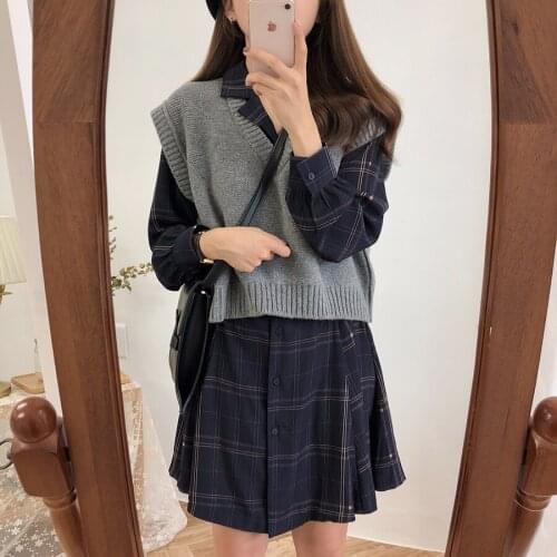New Loose Sleeveless Sweater Spring Autumn Women Vest Sweaters Knitting Vest Joker Knitted Vest Wool Oversize Girls Pullover