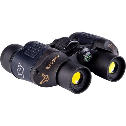 60X60 HD 10000M Binoculars Small Lightweight High Power Outdoor Hunting Optical Night Vision Binoculars BAK4 Prism Fixed Zoom