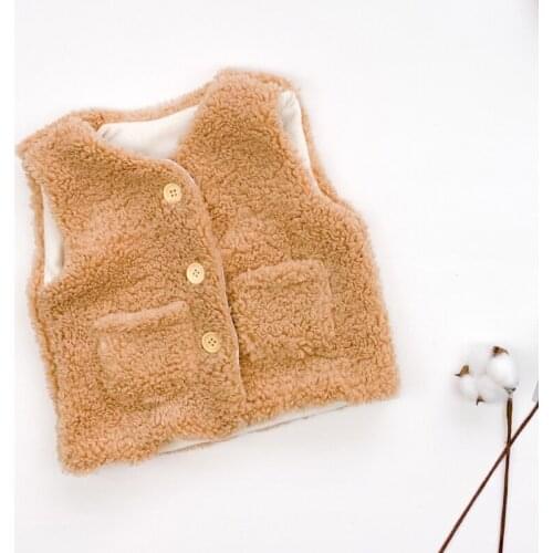 Autumn Winter Warm Jacket Toddler Baby Thick Vest Girls Boys Fleece Plush Vest Baby Girl Waistcoat Toddler Warm Jacket New