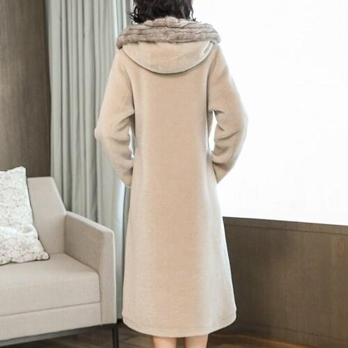 Sheep Shearing Overcoat Women New 2020 Real Fur Coat Female Natural Mink Fur Long Jacket Plus Size 4XL casaco feminino LX2426