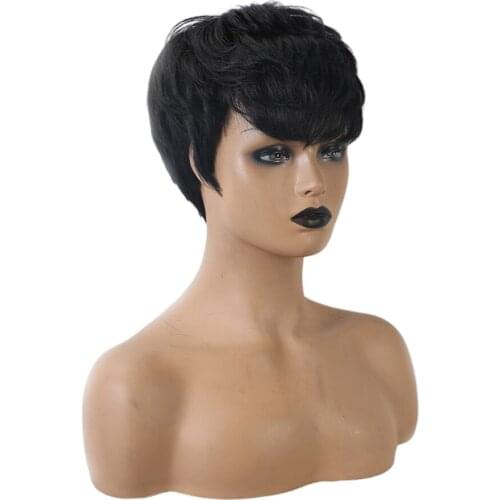 8" Black Short Curly Hair Wig Short Role Playing Wig Party Wigs