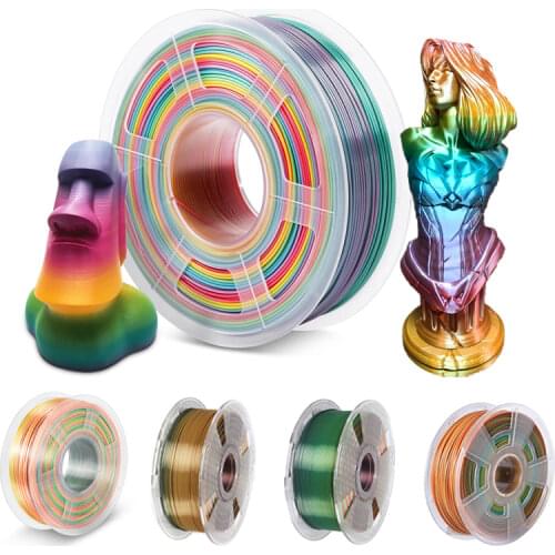 3D Printer Filament 1.75mm PLA Rainbow 1Kg 500g 250g Silk Normal Texture for Choose 3D Printing Plastic Polychrome Materials