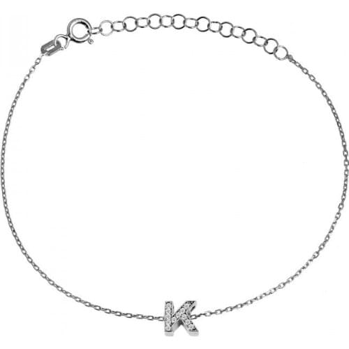 Argentum Concept-Silver Letter K Bracelet-B067301