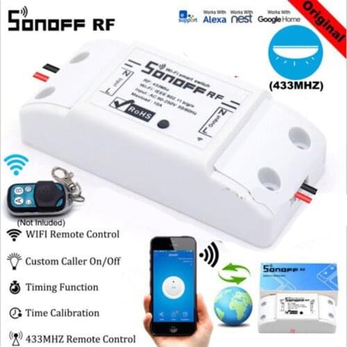 Sonoff WiFi Smart Switch 433MHz RF Receiver Wireless Remote Controller Automation Relay Module for Alexa Google Home