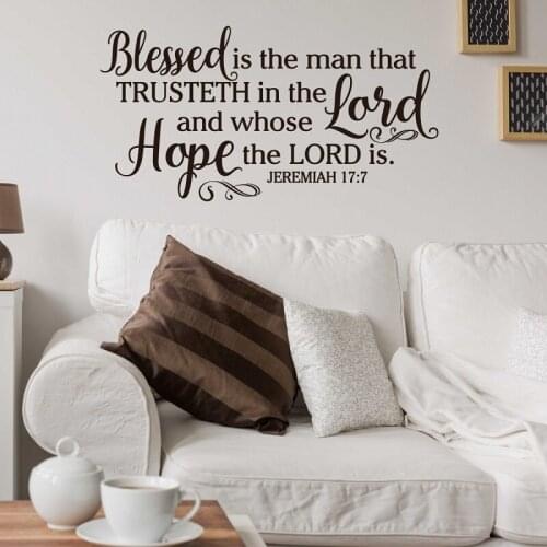 Jeremiah 17 -7 Christian Bible vinyl wall stickers Christian family living room bedroom home decor wall mural 2SJ27