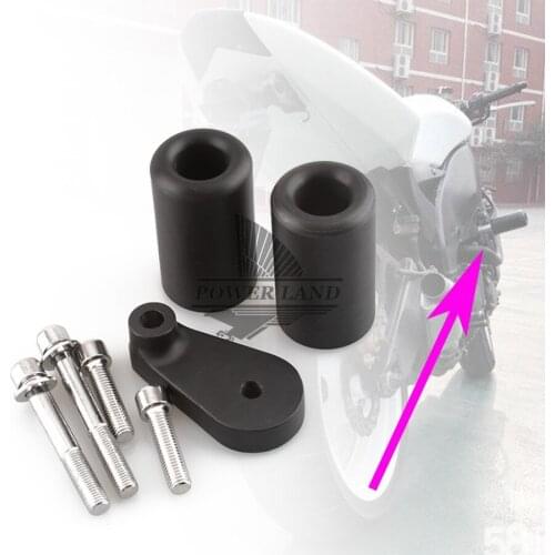 Motorcycle Falling Protector Parts No Cut Delrin Frame Slider Anti Crash Frame Caps Black/Carbon Fibre for Kawasaki ZX-10R 04-05