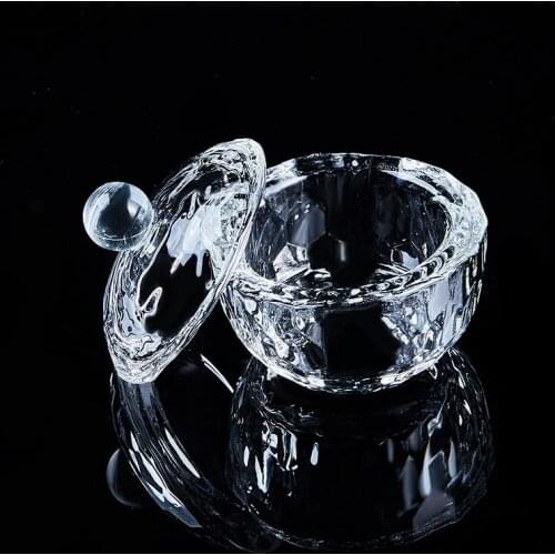 1PC Acrylic Powder Liquid Crystal Glass Dappen Dish Lid Bowl Cup Holder Manicure Equipment Nail Tool For Nail Art
