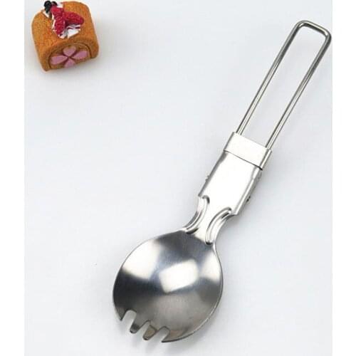 200 PCS Folding Stainless Steel Spoon Spork Fork Outdoor Camping Hiking Traveler Cook Tableware LX8982
