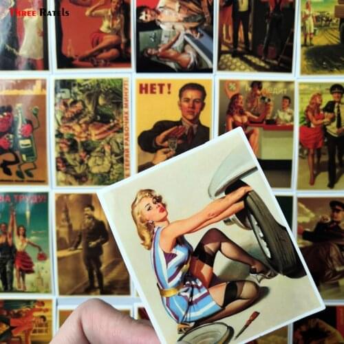 Three Ratels 25pcs Mixed Stalin USSR CCCP Poster Stickers for Diy Laptop Luggage Refrigerator Door Decor Waterproof Toy Sticker
