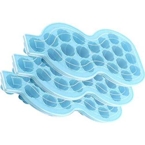 3pcs Ice Cube Tray with Lid Food Grade Flexible Silicone Rose Ice Cube Mold for Chilled Whiskey Cocktails and Fruits Ice Tray