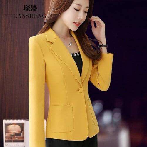 Women Fashion Solid Color Casual Office Wear Suit Blazer Single Breasted Coats Long Sleeve Notched Collar Blazers Femme Oversize