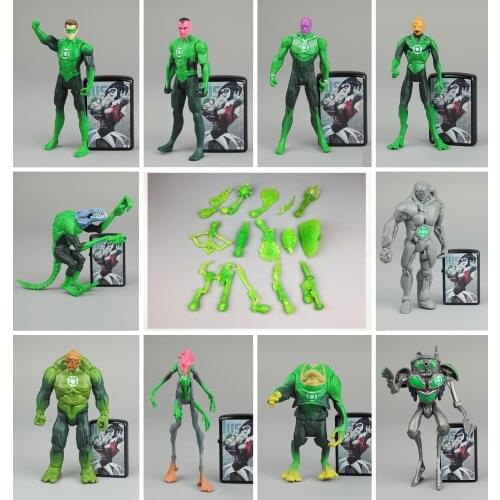 DC Comic Hero Series Scale 1/18 Green Lantern Kilowog Isamot Kol Tomar Re Abin Sur Jordan Stel Joints Movable Action Figure Toys