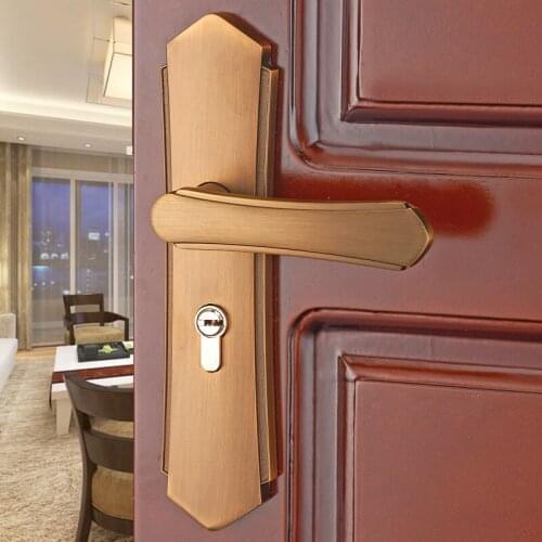 European door lock indoor bathroom bedroom door lock universal solid aluminum alloy door handle