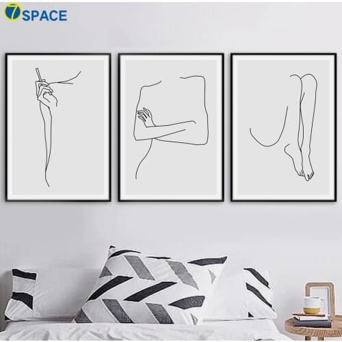 Geometric Curve Body Wall Art Canvas Painting Nordic Posters And Prints Canvas Art Abstract Wall Pictures For Bedroom Home Decor