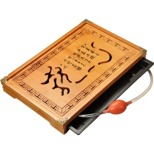 [GRANDNESS] Teaboard Kung Fu Tea Set Drawer Type Bamboo Tea Tray Gongfu Tea Table Serving Tray 43*28*5cm Tea Board BIG SIZE