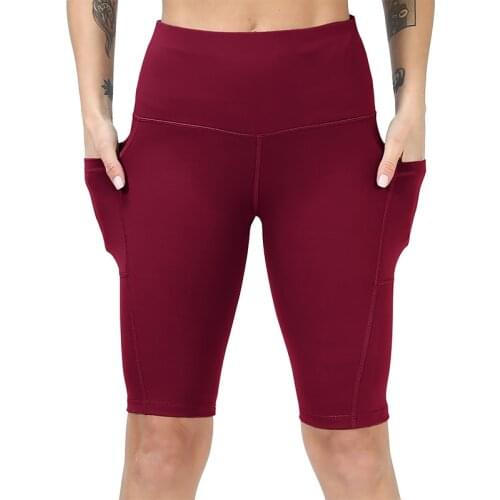 CHRLEISURE High Waist Sexy Fitness Leggings Five-Point Elasticity Tight Training Running Sports Shorts Leeging