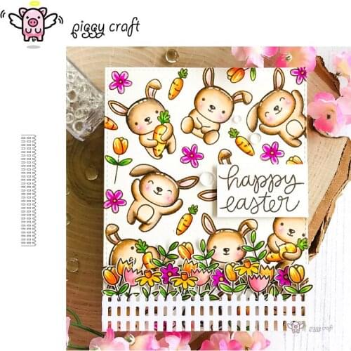 Piggy Craft metal cutting dies cut die mold Fence edge decoration Scrapbook paper craft knife mould blade punch stencils dies