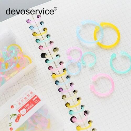 Multifunction Colorful Transparent PE Material Binder Clip DIY Pocket Binder Loose-leaf File Folder Diary Clips Binding Rings