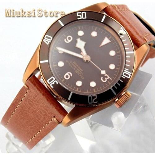 Fashion top mens waterproof watch CORGEUT 41mm coffee color sapphire crystal sterile dial Seagull movement mechanical watch