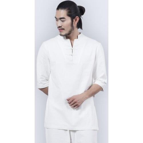Men Yoga Set Cotton Linen Long Sleeve Yoga Shirts Pants Trousers Yoga Suit Male Tai Chi Martial Arts Suit Yoga Clothing