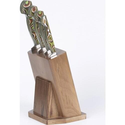 100% Handmade 4 Pieces Knife Set with Stand