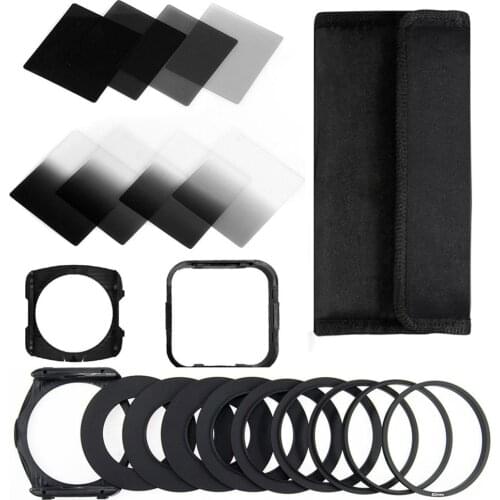 Walkingway Camera Filtro Gradient ND2 4 8 16 Square ND Filter Set Kit Cokin P Series Filter Holder Hood Adapter Rings for DSLR