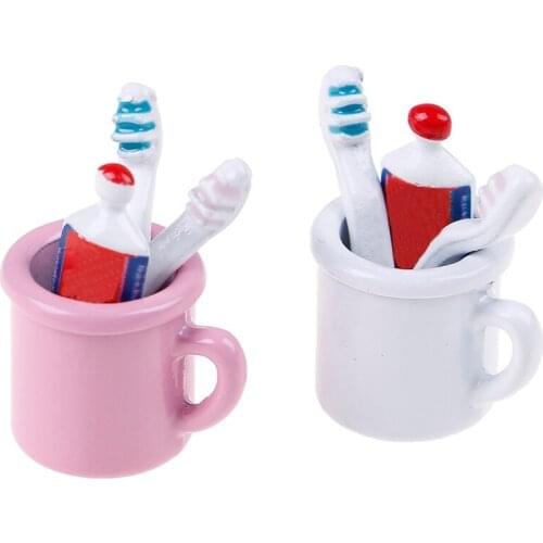 4Pcs/set Dollhouse Toothpaste Tube Toothbrush Bathroom For Dolls Accessories Girls Gifts Play House Toys