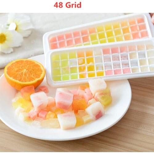DIY Small Ice Tray Ice Cream Hockey Mold Household Refrigerator Freezer Ice Storage Box With Lid Creative Ice Cube Making Mold