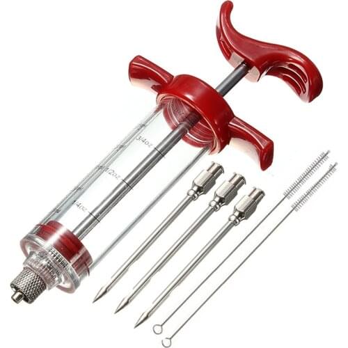 Stainless Steel Spice Syringe Marinade Injector Flavor Syringe Cooking Meat Poultry Turkey Chicken Kitchen BBQ Tool cocina