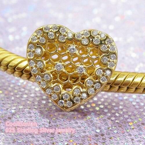 New Spring 100% Original 925 Sterling Silver Honeycomb Lace Charm Beads Fit Brand Charms Bracelet Diy Jewelry Making