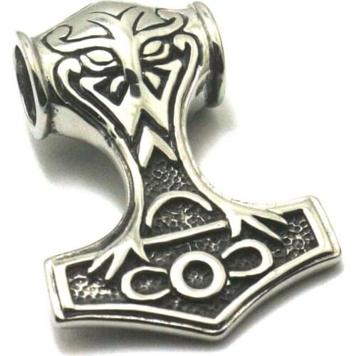New Arrival Men Boy Cool 316L Stainless Steel Newest Punk Gothic Thors Hammer Big Pendant Wholesale Price