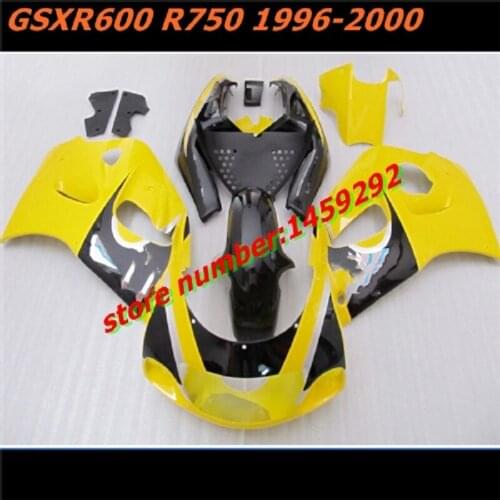 Fit For SUZUKI GSX R750 1996 - 2000 Motorcycle Fairing GSXR750 1996 Fairing GSX-R600 1999 yellow black Body Fairing