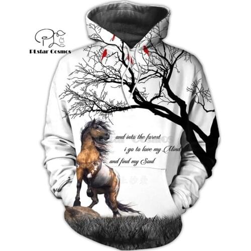 PLstar Cosmos horse HUNTING 3D Printed Shirts 3D Print Hoodies/Sweatshirt/Zipper Man Women big black horse Bow Hunter horse-24