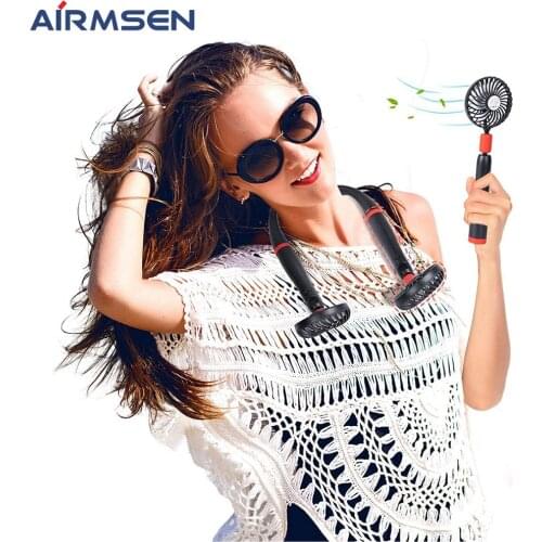 Portable Neck Fan Detachable 4000 mAh USB Rechargeable Hanging Mini Sports Fan 3-speed Adjustable Hands Free Fan Home Outdoor